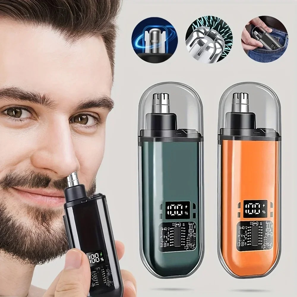 Mens Grooming Travel Kit - USB-Aufladbarer Nasen- und Ohrenhaartrimmer für Männer,