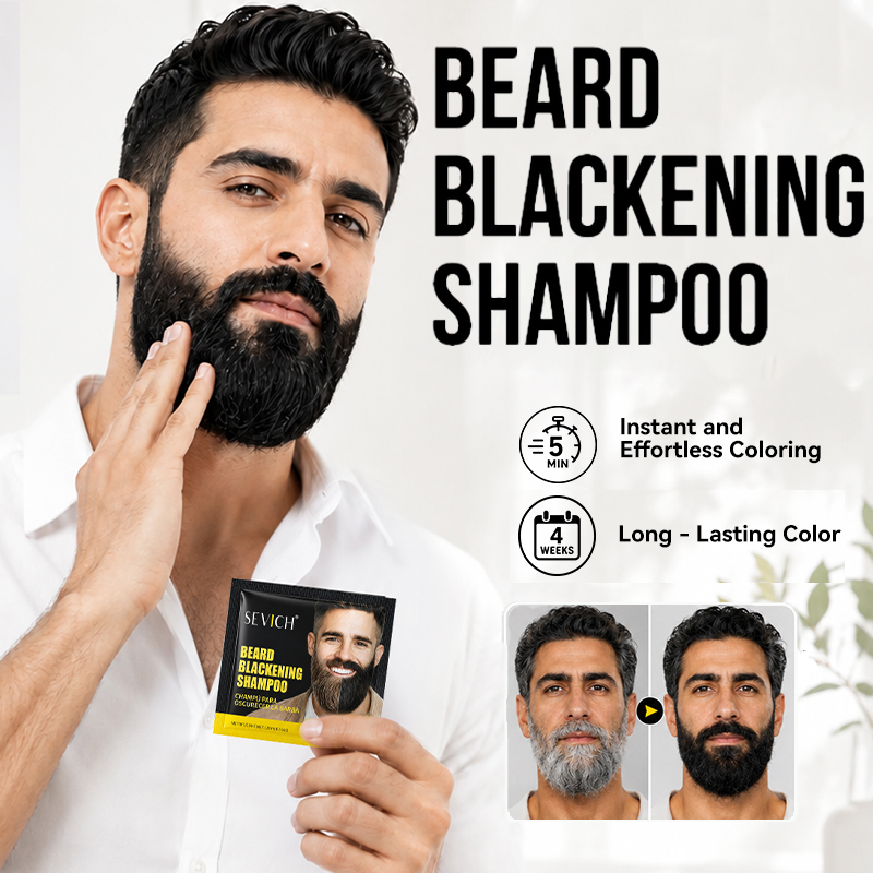 Shaving Cream - 10er-Pack Natürliches Schwarzes Bart-Haarfärbeshampoo für Männer,