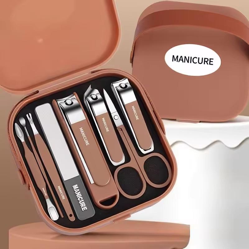 Mens Grooming Travel Kit - Nagelpflege-Set, Anti-Spritz-Maniküre-Set, Nagelknipser aus Edelstahl, Polierfeile,