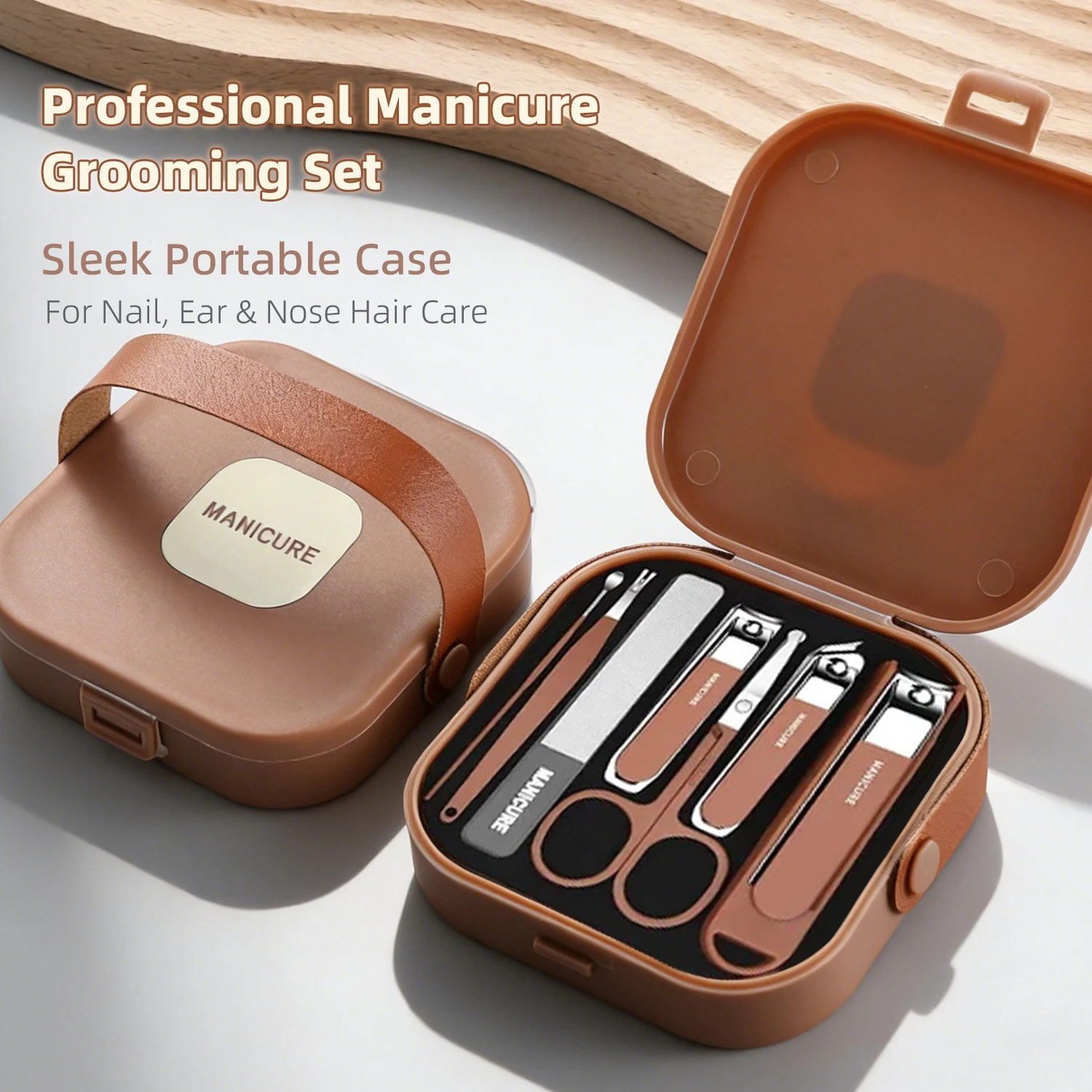 Mens Grooming Travel Kit - Nagelpflege-Set Anti-Spritzer Maniküre-Set Edelstahl-Nagelknipser Polierfeile Pflegewerkzeuge
