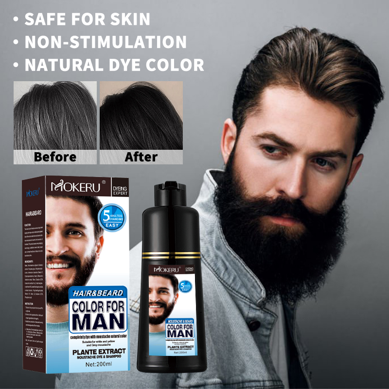 Shaving Cream - Neues Bart- und Haarfärbe-Shampoo, einfach zu