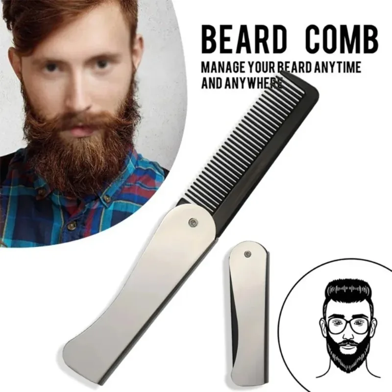 Beard Oil - 1 Stück faltbarer, antistatischer Taschenkamm aus