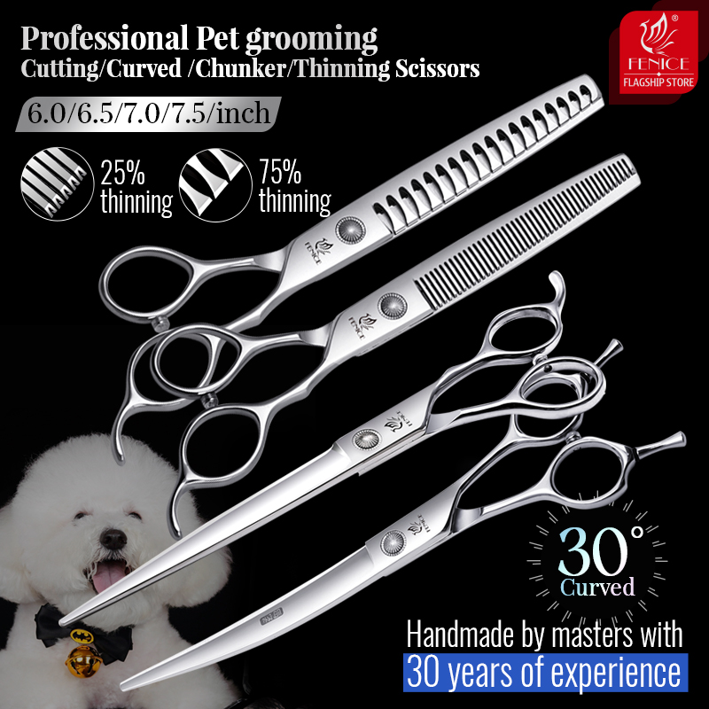 Grooming Scissors - Fenice 6//6,5/7/7,5 Zoll Professionelles Fellscheren-Set für