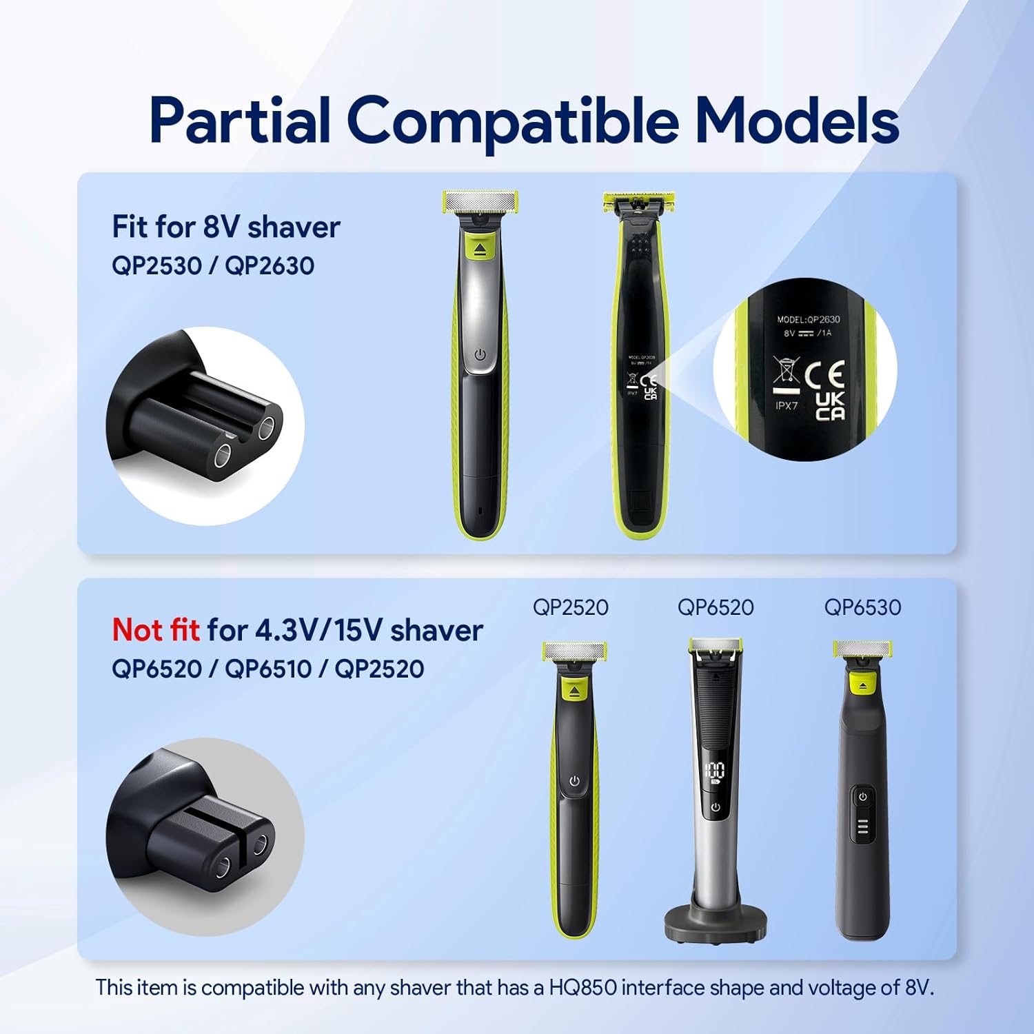 8V HQ850 Typ-C Rasierer-Ladead – Electric Shaver Rotary Bewertung und Preis